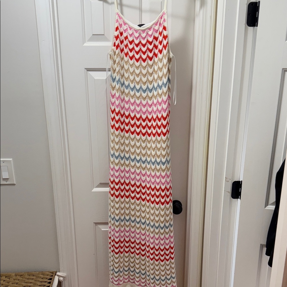 Rachel Zoe Pink and Cream Knit Dress
